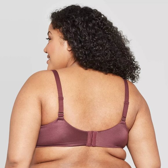 Burgundy Plus Nursing Full Coverage T-Shirt Bra - Picture 2 of 9
